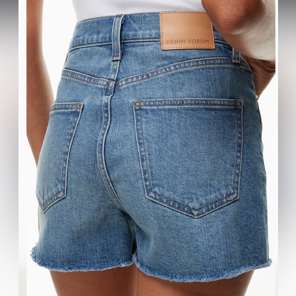 Denim Forum '50s Arlo Hi-Rise Denim Short Sz 25 5 Yrs Kiss N Tell Bleu Indigo